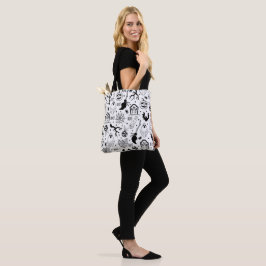 Spooky Black RIP Halloween Canvas tas