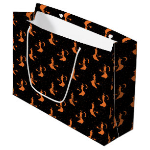 Spooky Black & Sinaasappel Witch Grote Gift Bag Groot Cadeauzakje