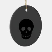 Spooky Black Skull Ceramic Ornament (Rechts)