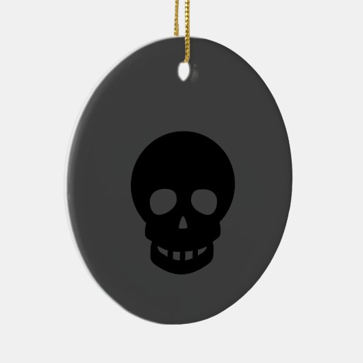Spooky Black Skull Ceramic Ornament (Rechts)