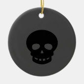 Spooky Black Skull Ceramic Ornament (Voorkant)