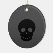 Spooky Black Skull Ceramic Ornament (Links)