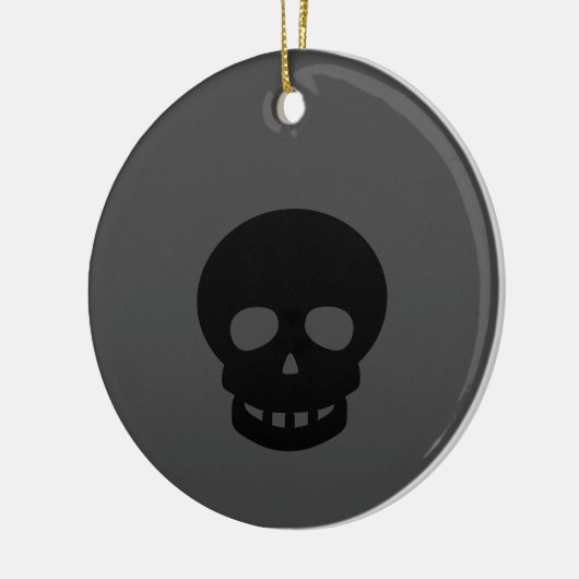 Spooky Black Skull Ceramic Ornament (Links)