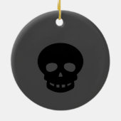 Spooky Black Skull Ceramic Ornament (Achterkant)