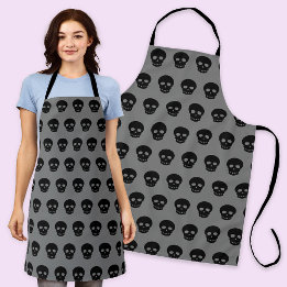 Spooky Black Skull Pattern Schort