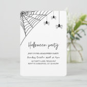 Spooky Black Spiers Party | Happy Halloween Kaart (Staand voorkant)