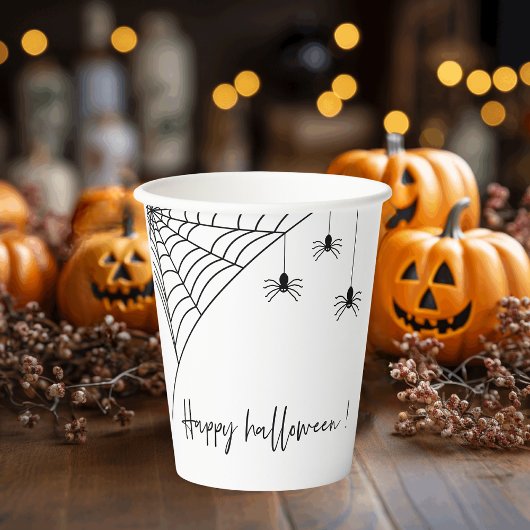 Spooky Black Spiers Party | Happy Halloween Papieren Bekers