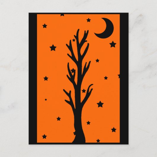 Spooky Black Tree Silhouette Briefkaart (Voorkant)