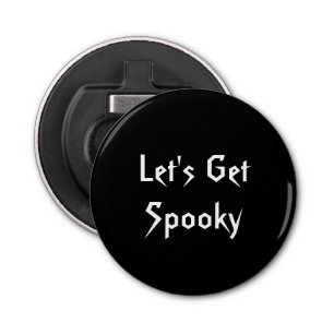 Spooky Black & White Halloween Bottle Open Button Flesopener