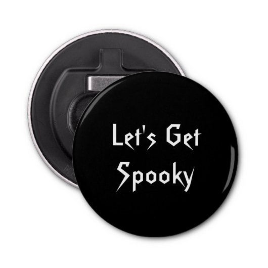 Spooky Black & White Halloween Bottle Open Button Flesopener (Voorkant)