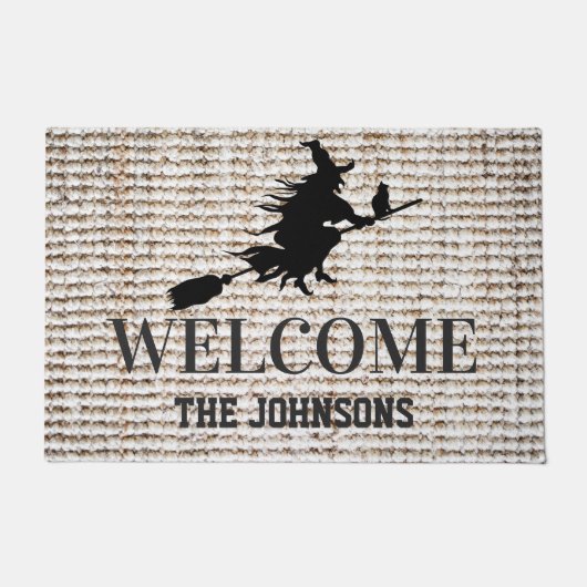 Spooky Black Witch Halloween Deurmat (Voorkant)