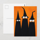 Spooky Black Witches Quirky Halloween Briefkaart (Voorkant / Achterkant)