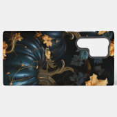 SPOOKY BLAUW EN GOUD GOTISCHE HALLOWEEN POMPOENEN SAMSUNG GALAXY HOESJE (Achterkant horizontaal)