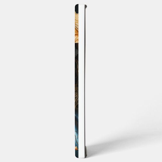 SPOOKY BLAUW EN GOUD GOTISCHE HALLOWEEN POMPOENEN SAMSUNG GALAXY HOESJE (Linkerkant)