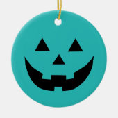 Spooky blauwgroen Jack o lantaarn pompoen Hallowee Keramisch Ornament (Voorkant)