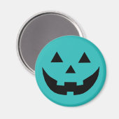 Spooky blauwgroen Jack o lantaarn pompoen Hallowee Magneet (Voorkant / Achterkant)