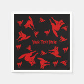 Spooky bloed rode kat leuk Halloween Servet (Voorkant)