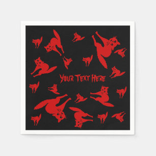 Spooky bloed rode kat leuk Halloween Servet