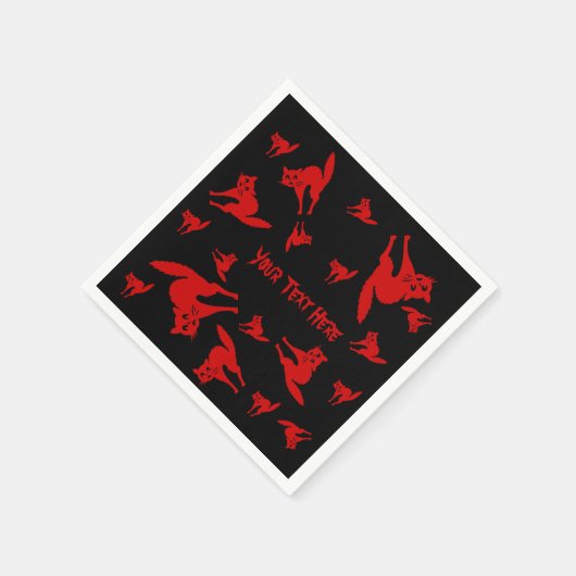 Spooky bloed rode kat leuk Halloween Servet (Hoek)