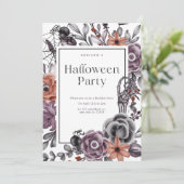 Spooky Bloemen Halloween Verjaardag Party Kaart (Staand voorkant)