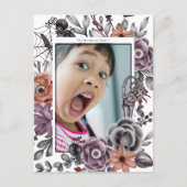 Spooky Bloemen Halloween Verjaardagsfeest Foto Briefkaart (Voorkant)