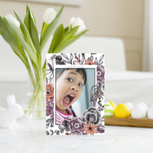 Spooky Bloemen Halloween Verjaardagsfeest Foto Briefkaart