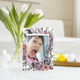 Spooky Bloemen Halloween Verjaardagsfeest Foto Kaart