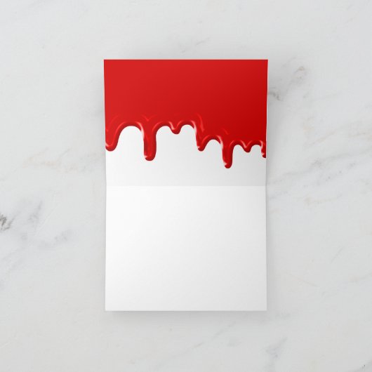 Spooky Blood Dripping Blank Bedankkaart (Binnen)