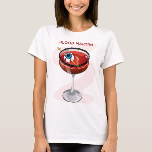 Spooky Blood Martini with Eyeball Cocktail Graphic T-shirt (Voorkant)