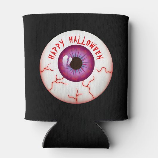 Spooky Bloodshot Eyeball Happy Halloween Blikjeskoeler (Achterkant)
