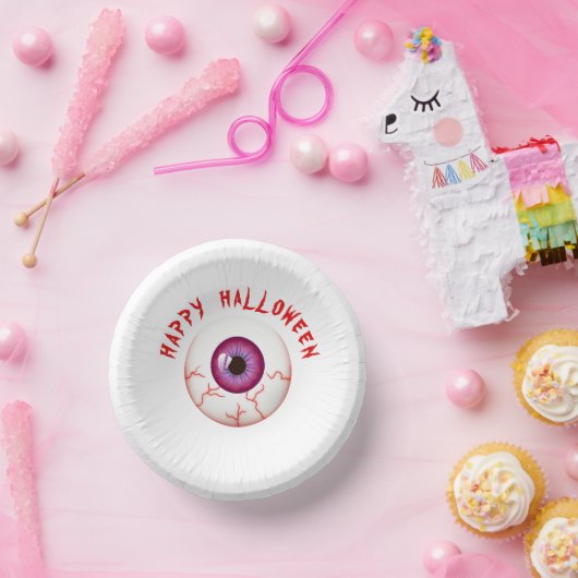 Spooky Bloodshot Eyeball Happy Halloween Papieren Kommen (Feest)