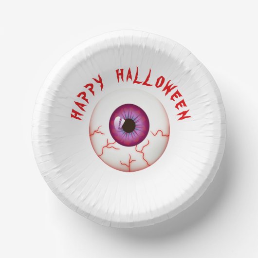 Spooky Bloodshot Eyeball Happy Halloween Papieren Kommen (Voorkant)