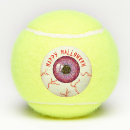 Spooky Bloodshot Eyeball Happy Halloween Tennisballen