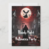 Spooky Bloody Night Adult Halloween Party Kaart (Voorkant)