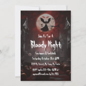 Spooky Bloody Night Adult Halloween Party Kaart (Achterkant)
