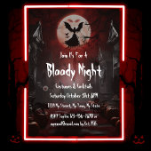 Spooky Bloody Night Adult Halloween Party Kaart