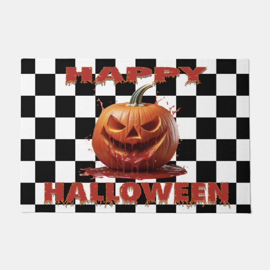 Spooky Bloody Pumpkin Halloween Deurmat (Voorkant)