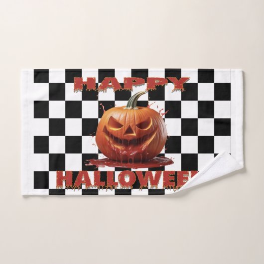 Spooky Bloody Pumpkin Halloween Handdoek (Handdoek)