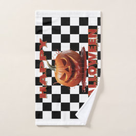 Spooky Bloody Pumpkin Halloween Handdoek