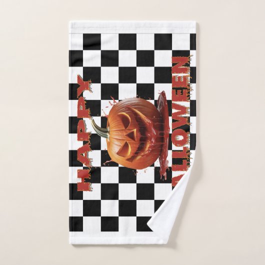 Spooky Bloody Pumpkin Halloween Handdoek (Handdoek)