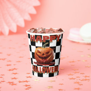 Spooky Bloody Pumpkin Halloween Papieren Bekers