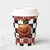 Spooky Bloody Pumpkin Halloween Papieren Bekers (Achterkant)