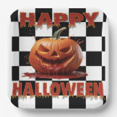 Spooky Bloody Pumpkin Halloween Papieren Bordje (Voorkant)