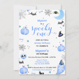 Spooky Blue Ghost 1e verjaardag Kaart