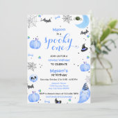 Spooky Blue Ghost 1e verjaardag Kaart (Staand voorkant)