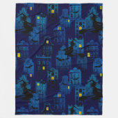 SPOOKY BLUE HALLOWEEN CITYSCAPE FLEECE DEKEN (Voorkant)