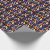 Spooky Bluetick Coonhound Halloween Witch Pumpkin Cadeaupapier (Hoek)