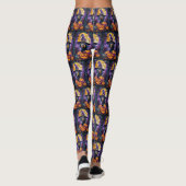 Spooky Bluetick Coonhound Halloween Witch Pumpkin Leggings (Achterkant)