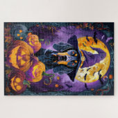 Spooky Bluetick Coonhound Halloween Witch Pumpkin Legpuzzel (Horizontaal)