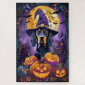 Spooky Bluetick Coonhound Halloween Witch Pumpkin Legpuzzel (Verticaal)